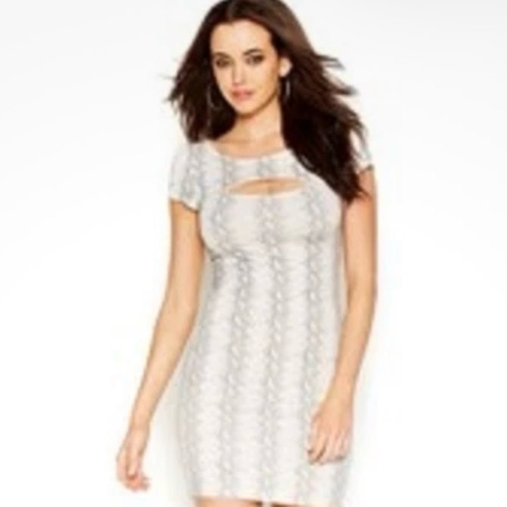 Guess Python Print Capped Sleeve Bodycon Dress Wi… - image 4